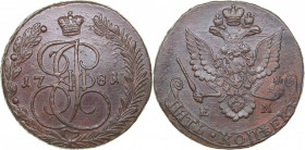 Russia 5 kopecks 1781 ЕМ
45.11 g. XF/AU Bitkin# 632. Catherine II (1762-1796)