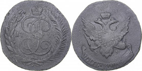 Russia 5 kopikat 1793 ЕМ
44.32 g. F/VF- Bitkin# 101. Pauls recoining (overstrike) 1797. Paul I (1796-1801)