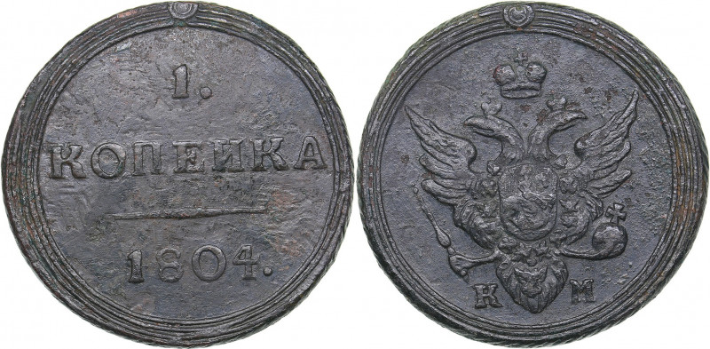 Russia 1 kopek 1804 КМ
9.96 g. VF/VF Bitkin# 443 R1. Very rare! Alexander I (180...