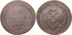 Russia 5 kopeks 1806 ЕМ
49.03 g. XF/XF- Bitkin# 293. Alexander I (1801-1825)