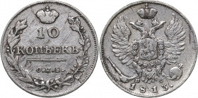 Russia 10 kopeks 1813 СПБ-ПС
2.14 g. VF/F Bitkin# 221. Alexander I (1801-1825)