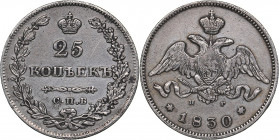 Russia 25 kopeks 1830 СПБ-НГ
5.21 g. VF/VF Bitkin# 129. Nicholas I (1826-1855)