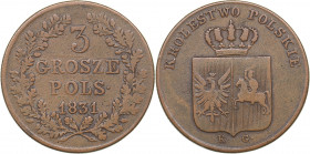 Russia - Polad 3 grosz 1831 KG
8.40 g. VF/VF Bitkin# PV8. Iljin 5 roubles. Nicholas I (1826-1855) Polish uprising of 1830-1831.