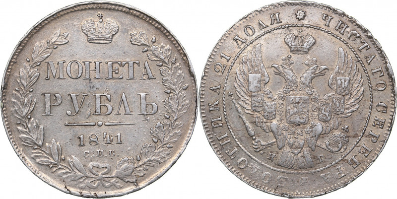 Russia Rouble 1841 СПБ-НГ
19.90 g. XF+/XF Mint luster. Bitkin# 159. Nicholas I (...