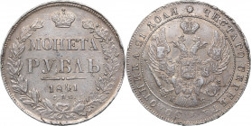 Russia Rouble 1841 СПБ-НГ
19.90 g. XF+/XF Mint luster. Bitkin# 159. Nicholas I (1826-1855)