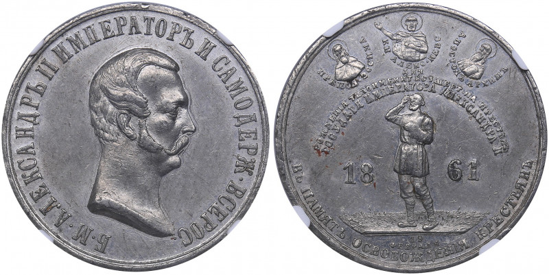 Russia medal Emancipation of serfs from serfdom. 1861 - NGC AU Details
Diakov# 7...