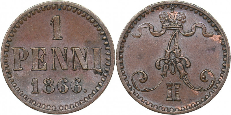 Russia - Grand Duchy of Finland 1 penni 1866
1.33 g. UNC/UNC Rare condition! Bit...