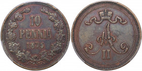 Russia - Grand Duchy of Finland 10 penniä 1875 - PCGS XF Details
Bitkin# 655 R1. Very rare! Alexander II (1854-1881)