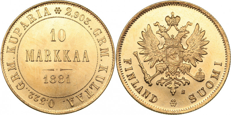 Russia - Grand Duchy of Finland 10 markkaa 1878 S1881
3.23 g. UNC/UNC Mint luste...