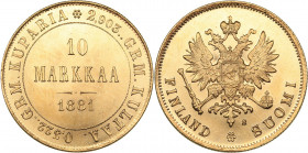 Russia - Grand Duchy of Finland 10 markkaa 1878 S1881
3.23 g. UNC/UNC Mint luster. Bitkin# 616 R. Rare! Alexander II (1854-1881)