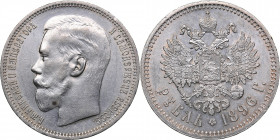 Russia Rouble 1896 *
20.10 g. UNC/UNC Mint luster. Bitkin# 193. Nicholas II (1894-1917)