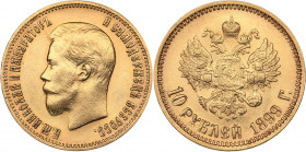 Russia 10 roubles 1899 АГ
8.59 g. AU/AU Mint luster. Bitkin# 4. Nicholas II (1894-1917)