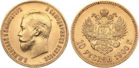 Russia 10 roubles 1900 ФЗ
8.59 g. XF-/XF+ Mint luster. Bitkin# 7. Nicholas II (1894-1917)