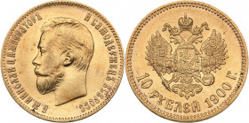 Russia 10 roubles 1900 ФЗ
8.59 g. AU/UNC Mint luster. Bitkin# 7. Nicholas II (1894-1917)