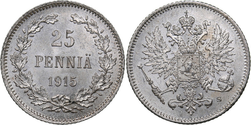 Russia - Grand Duchy of Finland 25 penniä 1915 S
1.26 g. UNC/UNC Mint luster. Bi...