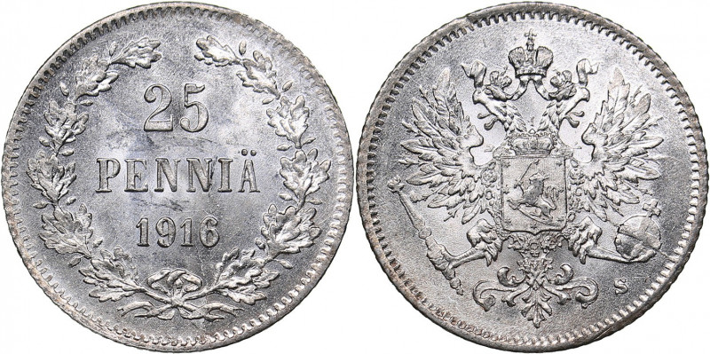 Russia - Grand Duchy of Finland 25 penniä 1916 S
1.34 g. UNC/UNC Mint luster. Bi...