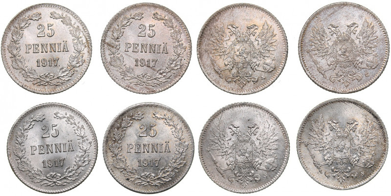 Russia - Grand Duchy of Finland 25 penniä 1917 S (4)
UNC/UNC Mint luster. Bitkin...