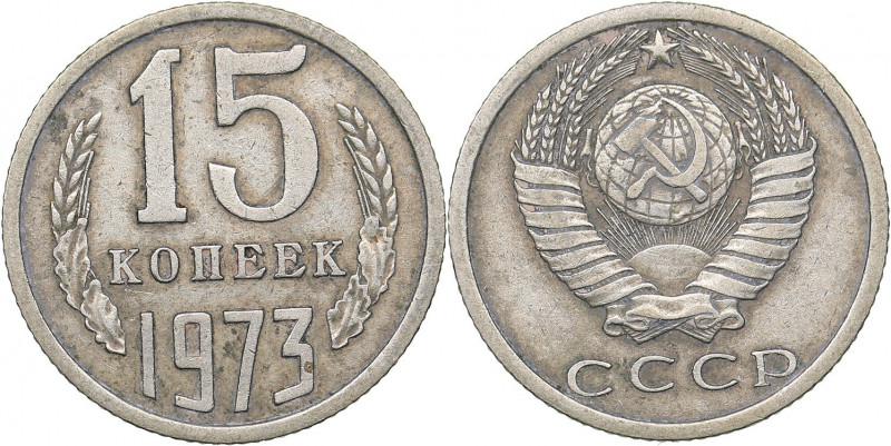 Russia - USSR 15 kopek 1973
2.39 g. XF/XF- Fedorin# 141.