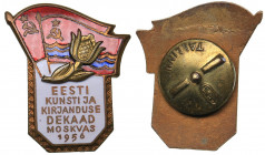 Russia - USSR badge Decade of Estonian Art and Literature in Moscow. 1956
XF