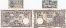 Belgium 1 frank 1920 & 100 francs 1921
VF Pick 92,95