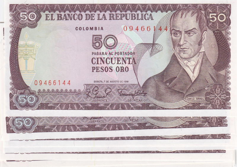 Colombia 50 pesos 1981 (10 pcs)
UNC pick 422a