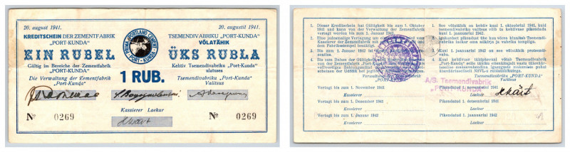 Estonia - Kunda 1 roubles 1941
VF