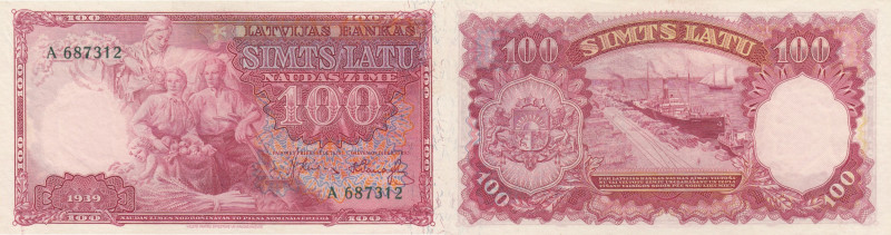 Latvia 100 latu 1939
Pick# 22. AU