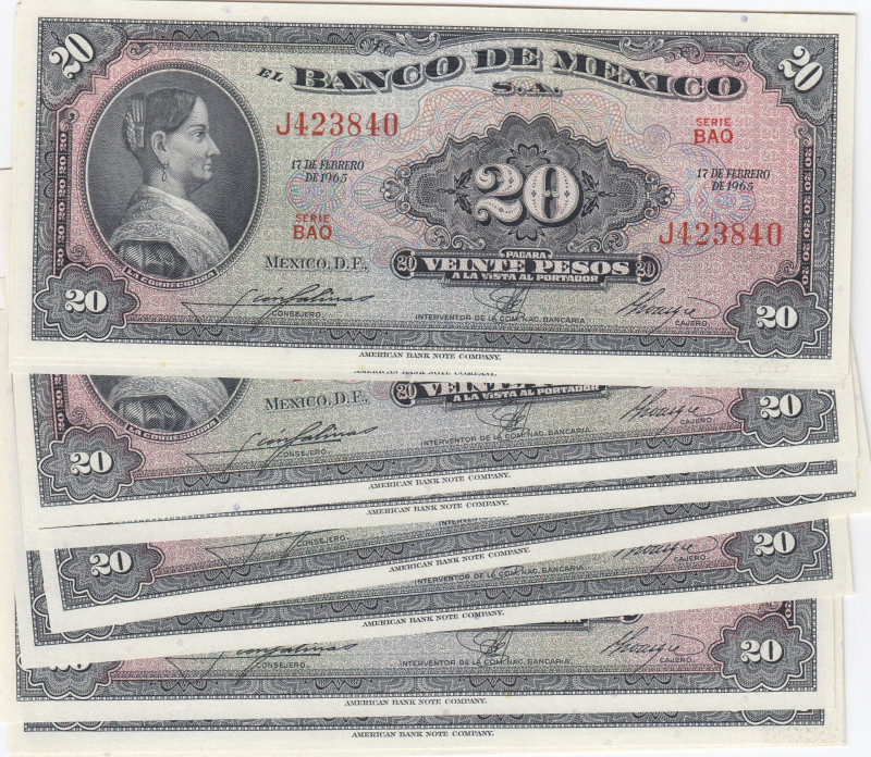 Mexico 20 pesos 1965 (10 pcs)
UNC Pick 54l