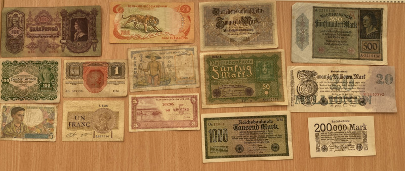 Germany, Vietnam, Indochina, France, Austria, Hungary paper money (14)
VARIOUS C...