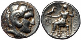 KINGS OF MACEDON . ( Silver. 16,74 g, 26 mm) Alexander III 'the Great' (336-323 BC). Tetradrachm. Possibel Babylon AR
Head of Herakles right, wearing ...