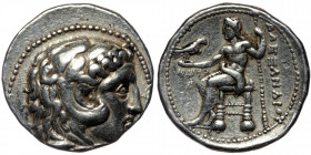 Kingdom of Macedon, ( Silver. 17.14 g. 28 mm) Philip III Arrhidaios AR Tetradrachm. 
In the name and types of Alexander III. Struck under Menes. Tyre,...