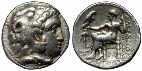 Kingdom of Macedon.(Silver. 16.73 g. 27 mm) Alexander III AR Tetradrachm. Arados, circa 311-300 BC. 
Head of Herakles right wearing lion's skin headdr...