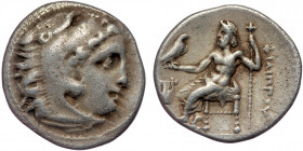 Kingdom of Macedon of ( Silver. 4.00 g, 18 mm) Philip III Arrhidaios circa 323-319 BC. AR Drachm. 
In the types of Alexander III. Kolophon,
Head of He...