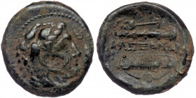 (Bronze, 8,00g, 20mm) KINGS of MACEDON. Philip III Arrhidaios. 323-317 BC. AE Unit.
In the name of Alexander III. Tarsos mint. Struck under Philotas o...