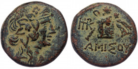 Pontos, Amisos. ( Bronze. 7.83 g. 22 mm) Time of Mithradates VI Eupator circa 120-63 BC, AE
Head of Dionysos right, wearing ivy wreath
Rev: AMIΣOV - t...