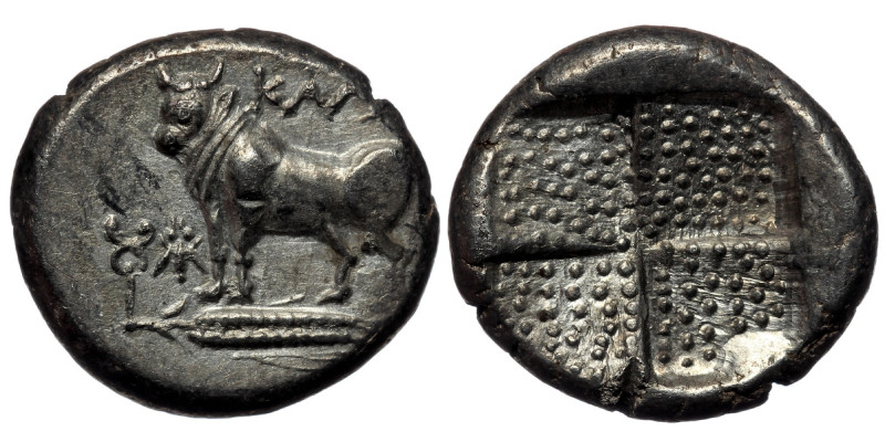 BITHYNIA. Calchedon. ( Silver. 3.74 g. 17 mm ) Drachm Circa 367-340 BC
Bull stan...