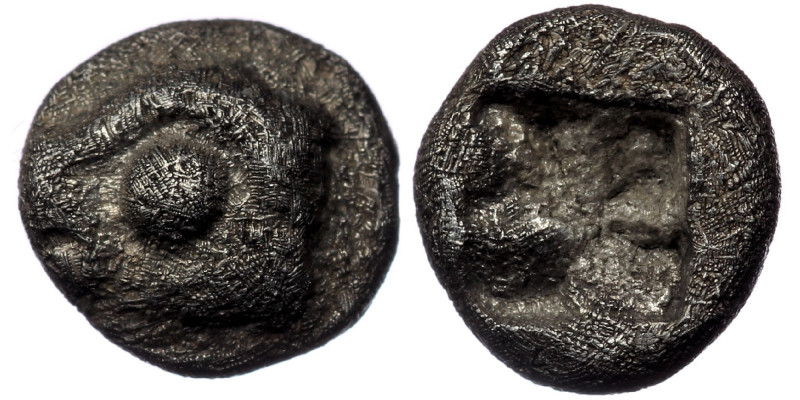 IONIA, Phokaia. ( Silver. 0.37 g. 7 mm) Circa 525/0-500 BC. AR Hemiobol.
 Head o...