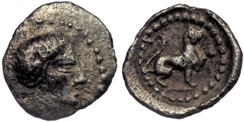 LYCIA, Tlos ?. ( Silver. 0.28 g. 9 mm). Circa 400-390 BC. AR Hemiobol
Head of fe...