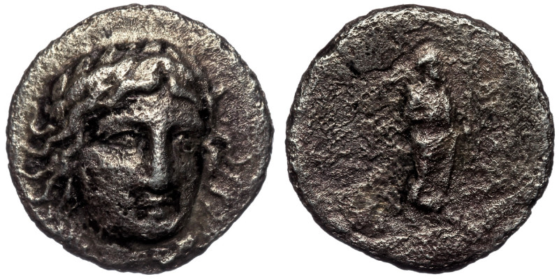 Caria. Mausollos ( Silver. 3.06 g. 16 mm) (377-353 BC) AR Drachm - 
Head of Heli...