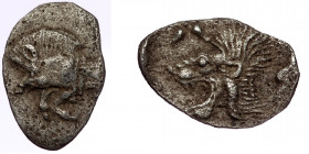 MYSIA. ( Silver. 0.37 g, 12 mm) Kyzikos. Circa 450-400 BC. Obol
Forepart of boar to left;
Rev. Head of lion to left within incuse square.
Klein 264. S...