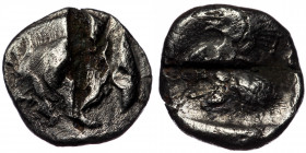 MYSIA. ( Silver. 1.11 g. 11 mm) Kyzikos. Circa 450-400 BC. 
Forepart of boar to left;
Rev. Head of lion to left within incuse square.
Klein 264. SNG P...