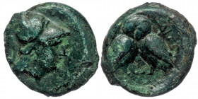 MYSIA, ( Bronze. 3,92 gr, 16 mm) Miletopolis AE16, 2nd-1st centuries BC
Helmeted head of Athena right.
Rev: [MIΛΗΤΟΠO]ΛITΩN - Double-bodied owl standi...