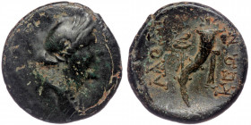Phrygia, Laodikeia ad Lycum ( Bronze. 7.32 g. 22 mm) AE. Circa 133/88-67 BC. 
Laureate, draped bust of Laodike (or Aphrodite) to right.
Rev: ΛAOΔIKEΩN...