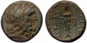 (Bronze, 7,80g, 20mm) PHRYGIA, Apameia. Ae (1st century BC). Alexan - ; Artemi -, magistrates.
Obv: Laureate head of Zeus right.
Rev: ΑΠΑΜΕ / ΑΛΕΞΑΝ /...