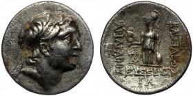 KINGS of CAPPADOCIA. ( SIlver. 3.94 g. 19 mm) Ariarathes V Eusebes Philopator. Circa 163-130 BC. AR Drachm
 Eusebeia mint. Dated CY 33 (131/130 BC). 
...