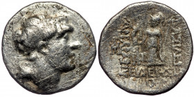 Kings of Cappadocia. ( Silver. 3.90 g. 17 mm) Ariarathes V 163-130 BC. Drachm
Diademed head of Ariarathes to right/ Athena standing left, holding Nike