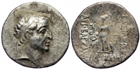 KINGDOM of CAPPADOCIA. ( Silver. 3.88 g. 19 mm) Ariobarzanes I 96-63 BC. AR Drachm .
Diademed head
Rev: Athena standing, holding Nike, spear, and shie...
