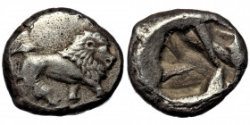 Western Asia Minor,( Silver. 2.60 g. 13 mm) uncertain mint AR Hemidrachm or tetrobol Uncertain standard 
Late 6th - early 4 .th centuries BC. AR
Lion ...