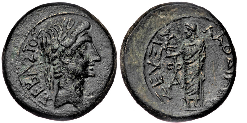 PHRYGIA. ( Bronze.5,83 gr, 20 mm ) Laodicea ad Lycum. Augustus (27 BC-14 AD). Ae...