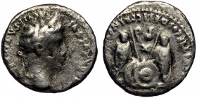(Silver,3,48g, 18mm) OCTAVIAN as Augustus (27 BC-AD 14) AR Denarius, Lugdunum (Lyon), 2 BC-AD 12. Obv: CAESAR AVGVSTVS DIVI F PATER PATRIAE - laureate...